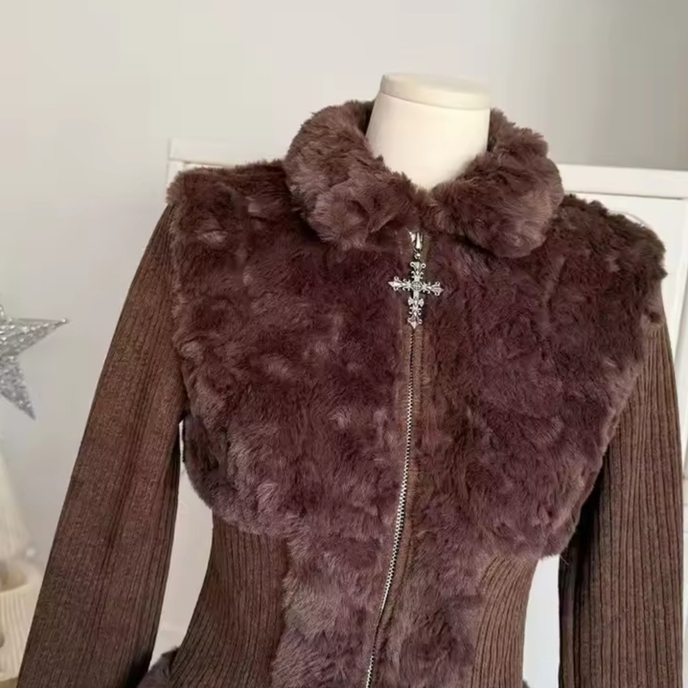French Vintage Old Money Long Sleeve Cropped Sweaters Cardigan - Picture 3 of 7